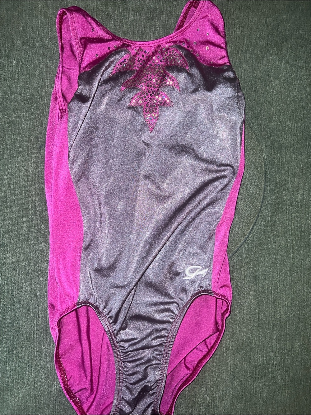 GK Girls Magenta and Purple Shiny Gymnastics Leotard